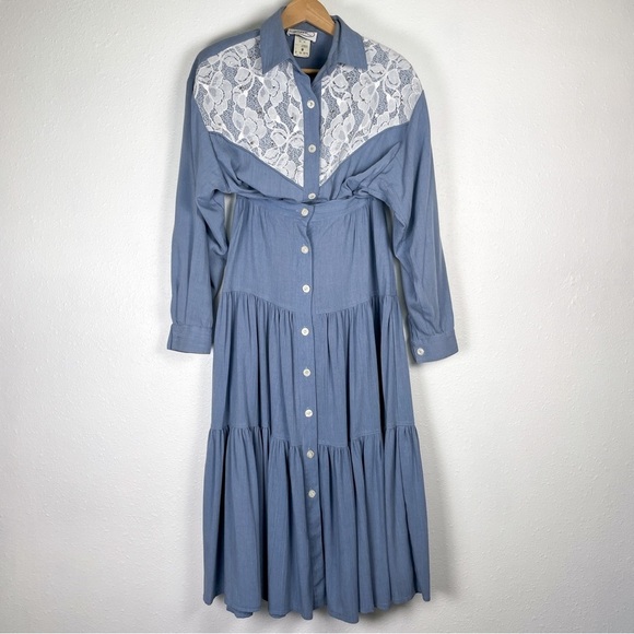 Joyce size 8 & 10 chambray western skirt and button up two piece set - Picture 2 of 12